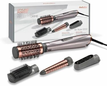 Щітка для гарячого повітря BaByliss Air Style 1000, 4 насадки, іонна технологія, 1000 Вт, AS136E