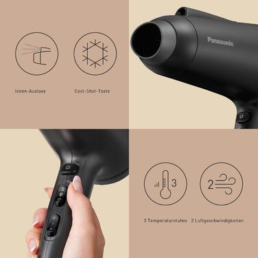Фен Panasonic EH-NE85-K825 Fast Dry Serie з іонізацією, Air Boost, 2300 Вт, чорний
