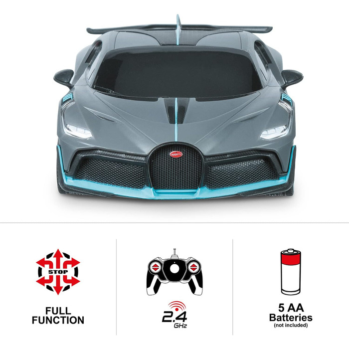Модель автомобіля BUGATTI DIVO Mondo Motors 1:24, радіокерування, 8 км/год, сірий, іграшка для дітей