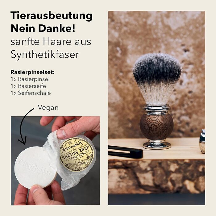 Набір щіток для гоління Strtebekker з мискою та милом - ідея для подарунка - ідеальне доповнення до бритви та бритвеного верстата