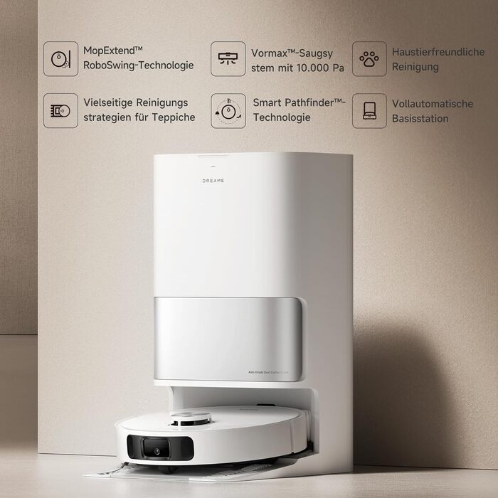 Робот-пилосос Dreame L10s Ultra Gen 2 з функцією миття, технологія RoboSwing™ та потужністю 10 000 Pa Vormax™, режим для тварин, автоматична станція, потужне прибирання килимів