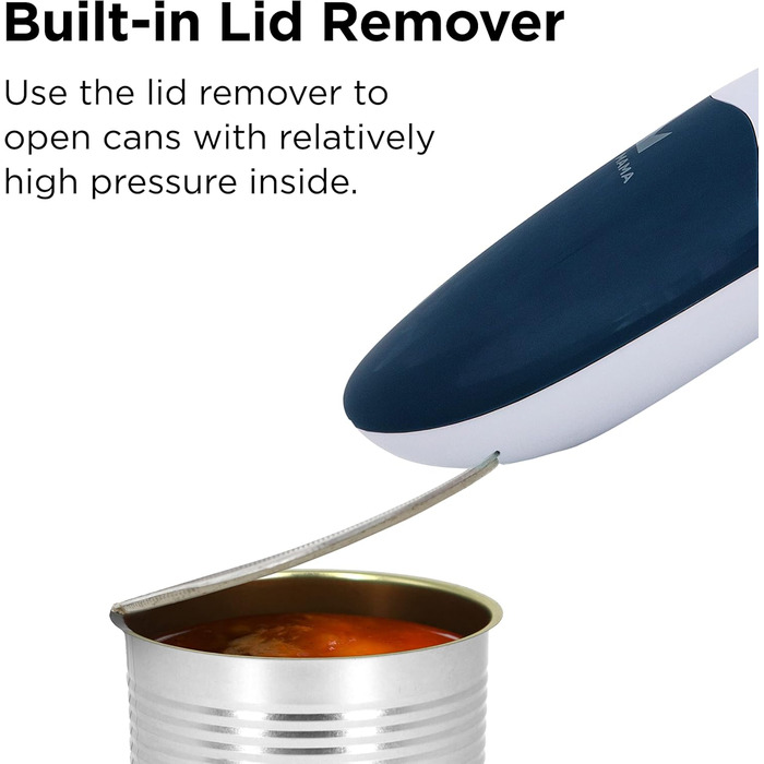 Електричний відкривач банок Kitchen Mama 2.0: Автоматичний, бездротовий, з гладкою кромкою, безпечний (Морський колір)