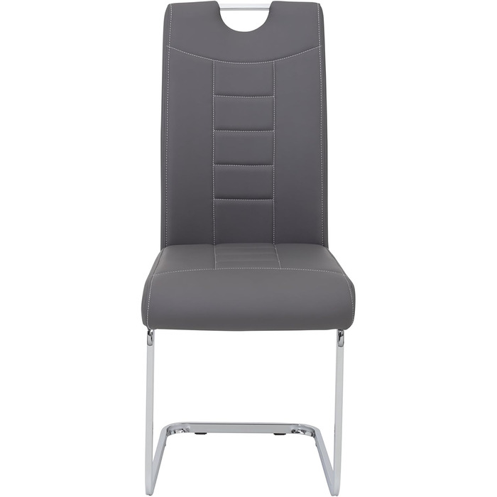 Набір кухонних стільців Hela Ruby, 4 шт., сірий, штучна шкіра, металевий каркас, 140 кг