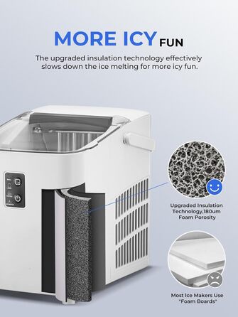 Машина для приготування льоду FOHERE: швидке приготування, 14 кг/24 год, 2 розміри, самоочищення, для кухні, офісу, бару, вечірки
