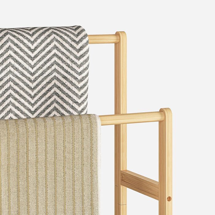 HOOBRO Лежак для рушників бамбуковий, підставка для рушників, вішалка для одягу, 42 x 24 x 77,5 см, для спальні та вітальні