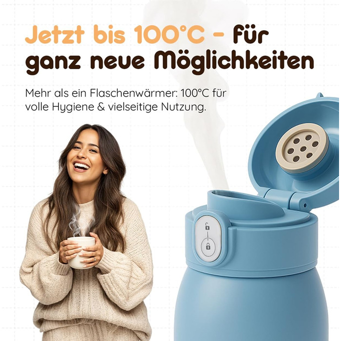 Підігрівач для дитячих пляшечок BEBELUX LUX MOM KIT – Електричний, USB-C, 36W, BPA-free, з терморегулятором, акумуляторний (Чорний)