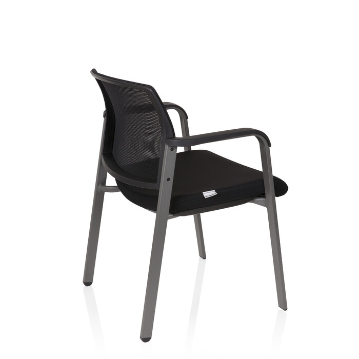 Крісло для відвідувачів / Конференційне крісло MEET сірий сітка / тканина чорний hjh OFFICE