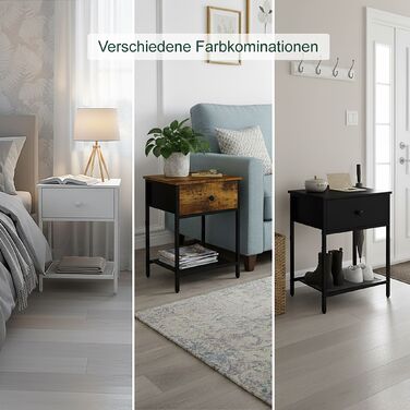 Набір приліжкових тумбочок Relaxdays (2 шт.) з ящиком та полицею