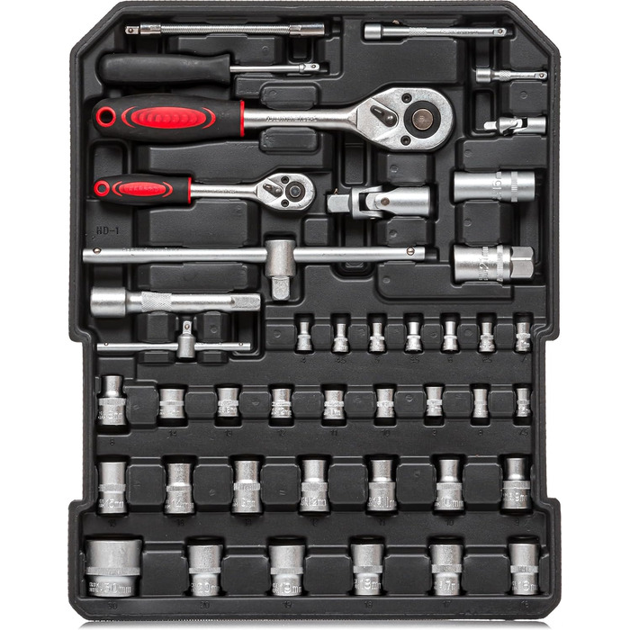 Набір інструментів KANWOD 1500 предметів в алюмінієвому кейсі на колесах - для дому, гаража, автосервісу та хобі