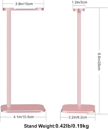 Підставка для навушників з алюмінію, рожеве золото, для настільного ПК