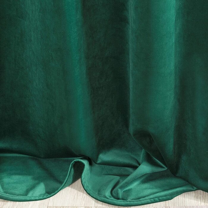 РІА завіса оксамит темно-зелений оксамит М'які 10 вушок, стильні, елегантні, високоякісні, гламурні, для спальні, вітальні, вітальні