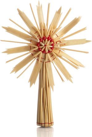 Набір з 69 солом'яних зірок COM-FOUR для ялинки, підвіски з соломи, верхівка, новорічний декор 3-17 см