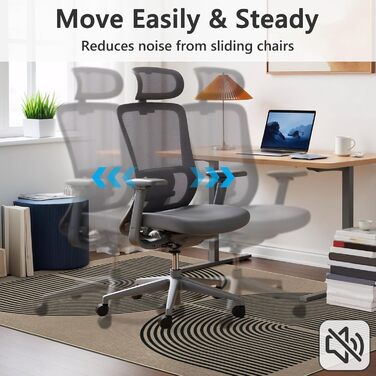 Килимок під офісний стілець Regenbogen для килима, ковроліну, паркету, 90x120 см (Чорний)