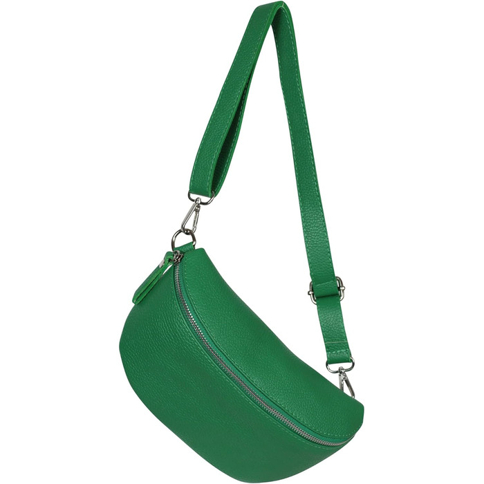 Жіноча чоловіча сумка унісекс маленька поясна сумка Поясна сумка Fanny Pack Сумка через плече з натуральної шкіри (зелена), 1 -