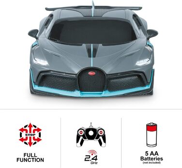 Модель автомобіля BUGATTI DIVO Mondo Motors 1:24, радіокерування, 8 км/год, сірий, іграшка для дітей