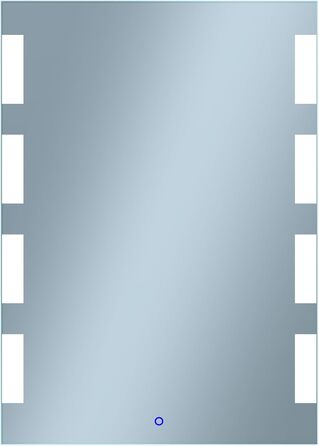 Дзеркало для ванної кімнати 50x70 см з підсвічуванням LED, сенсорний вимикач, бічне підсвічування