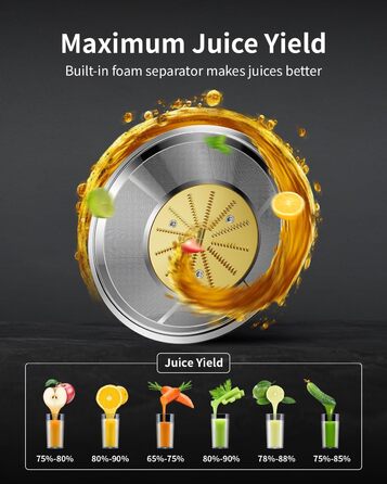 Електричний соковитискач GDOR 1300W для овочів та фруктів, 1250 мл, срібний