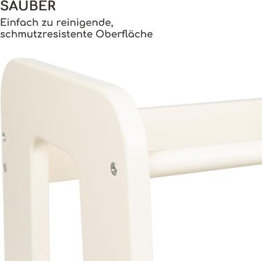 Стілець-сходинка Montessori Mobli для малюків: білий, з берези, лакований, регульовані сходинки для незалежності та безпеки