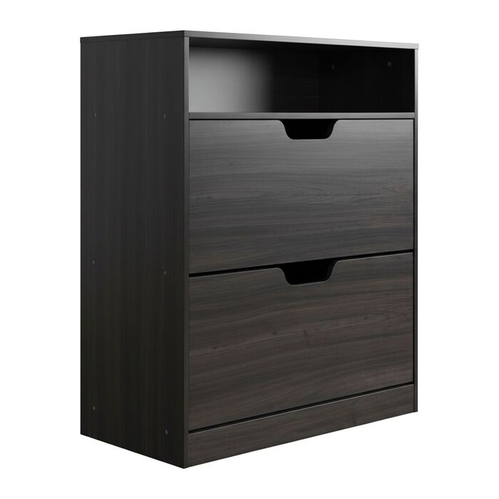 Взуттєва шафа Relaxdays з відкидною дверцями та відкритою полицею