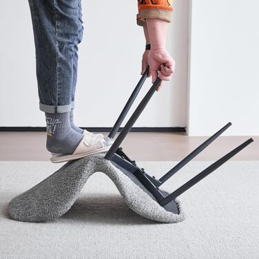 Набір обіднього столу та стільців GrandCA HOME: круглий стіл 100 см та 4 сучасні стільці з льону, для вітальні, кухні, їдальні, темно-сірий