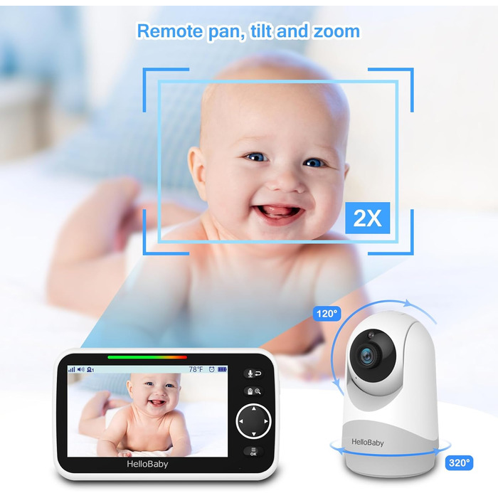 Відеоняня HelloBaby HB6250 з камерою та аудіо, 5