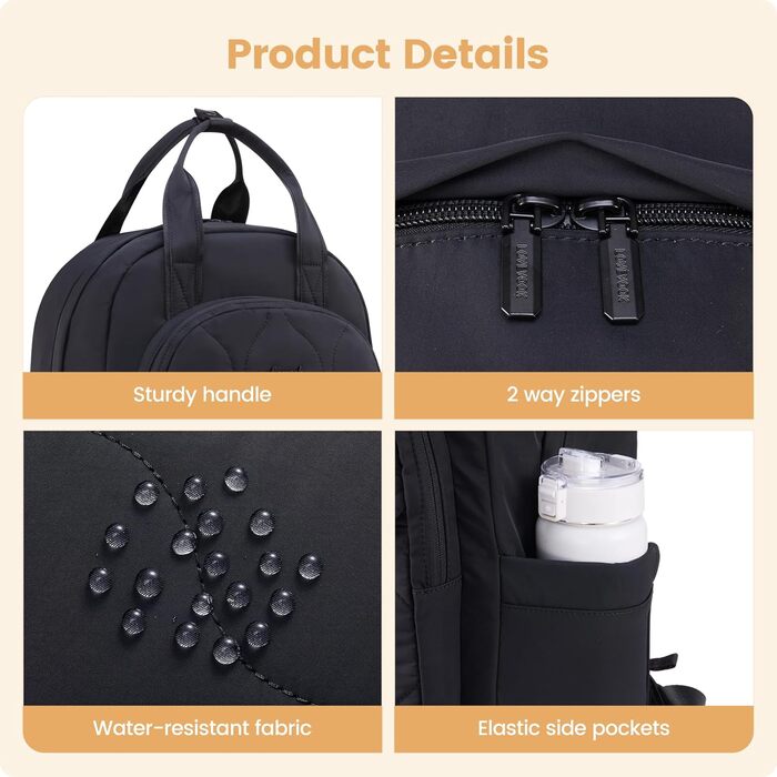 LOVEVOOK Рюкзак для жінок, рюкзак для ноутбука, шкільний рюкзак для підлітків, легкий рюкзак з м'якою підкладкою, велика робоча сумка для навчання, рюкзак на день, елегантний для університету та подорожей (B-глибокий чорний, 15.6 дюймів)