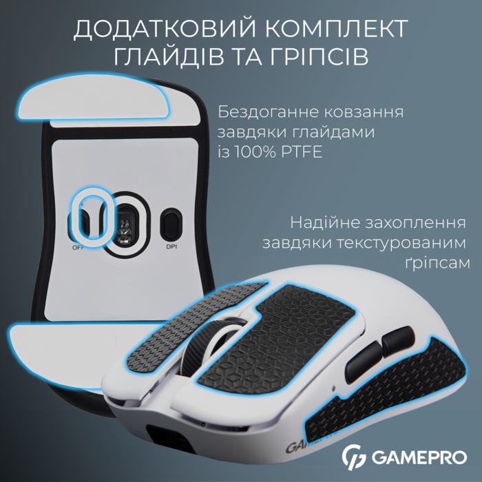 Бездротова ігрова миша GamePro Asgard Odin 8K Wireless/2.4GHz/Bluetooth PixArt PAW3950