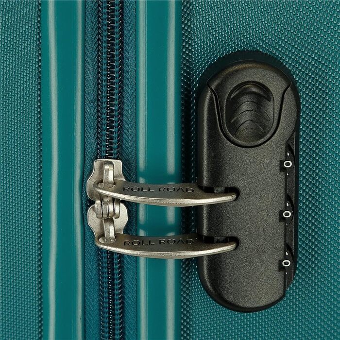 Чемодани Roll Road Flex з ABS-пластику, кодовий замок, 4 колеса, ручна поклажа (набір 2 шт., зелений)