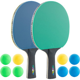 Набір ракеток для настільного тенісу JOOLA, що складається з 2 ракеток для настільного тенісу 8 м'ячів для настільного тенісу - ідеально підходить для сімей, початківців і професіоналів.