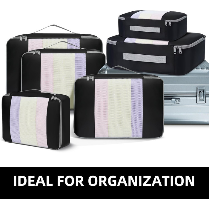 Набір органайзерів для одягу в подорожі BAGAIL, 10 шт., набір кубів для пакування речей у валізу та ручну поклажу, рожевий