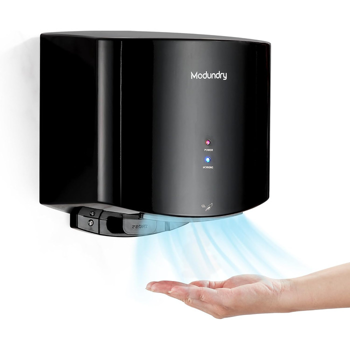 Автоматичний електричний сушар для рук настінний для дому та офісу, чорний