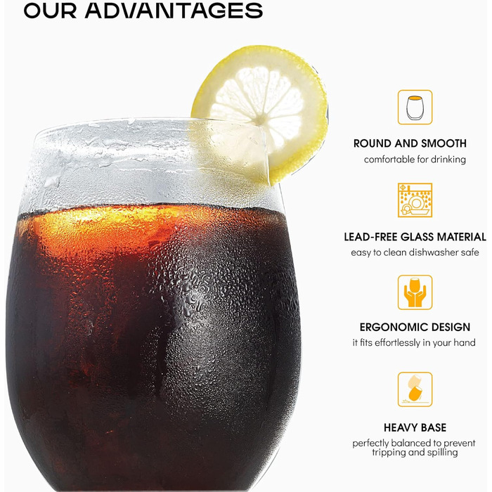 Набір келихів для вина PROST! 6 шт., 491 мл, без свинцю, для червоного та білого вина, 496 мл (6 шт.)