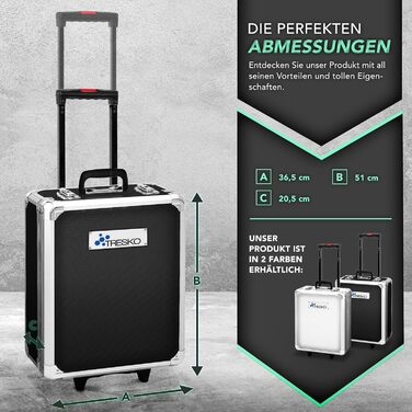 Набір інструментів TRESKO 1400 предметів у валізі: професійний кейс, візок для інструментів з Cr-V сталі (антрацит)