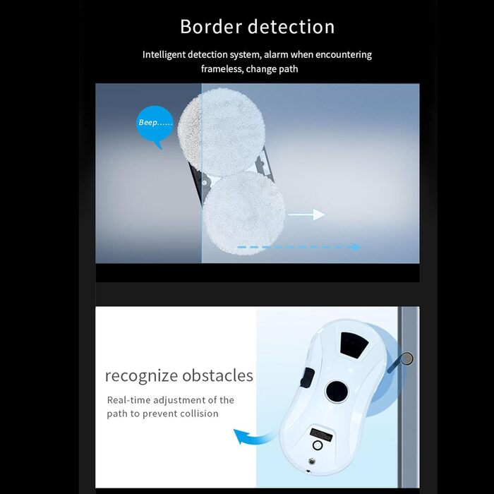 Робот для миття вікон автоматичний з розпилювачем води, 5600 Па, з захистом від падіння, дистанційне керування, для вікон та скла, 220V