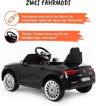 Дитячий електромобіль Mercedes CLS 350 AMG Babycar, 12V, ліцензія, шкіряне сидіння, MP3, пульт, чорний