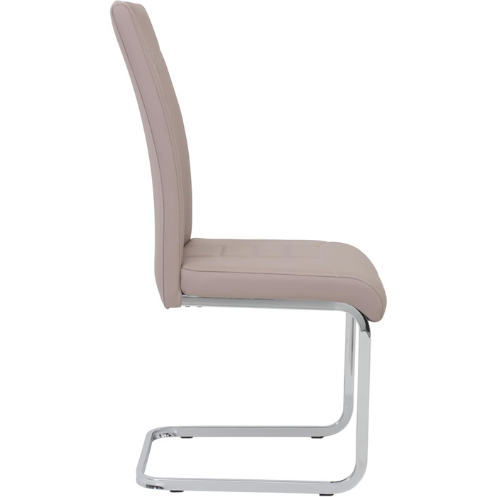 Набір з 4 кухонних стільців Hela Ruby, штучна шкіра капучино, металевий каркас, хромована ручка, до 140 кг