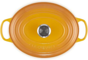 Le Creuset Signature Бра́тниця з чавуну з кришкою, овальна, 29 см, 8.9 л, для всіх плит (в т.ч. індукційних), вишнево-червоний колір