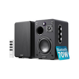 Активні колонки Majority D70X Bluetooth | HDMI ARC | Студійний монітор DJ з вуглецевими мембранами | 70W стерео колонки для ПК | Монітори з пультом дистанційного керування (Чорний)