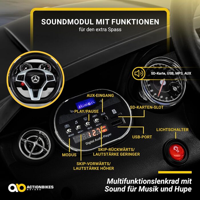 Дитячий електромобіль Mercedes AMG GLA45 чорний, ліцензія, з пультом 2,4 ГГц, іграшковий автомобіль для дітей від 3 років