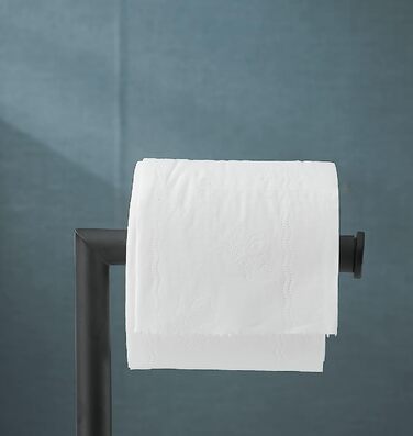 Окремий тримач для туалетного паперу з запасом, матовий за кольором (чорний, 20,4 дюйма / 52 см)