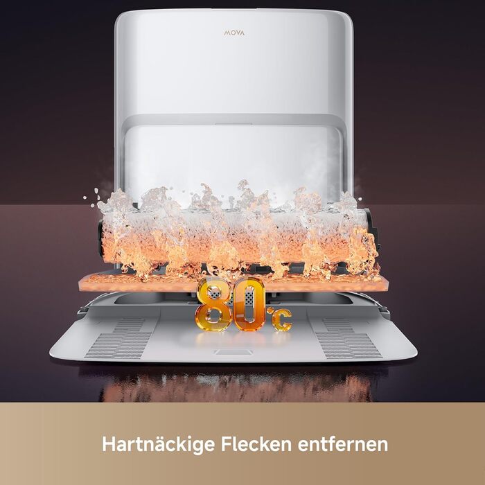 Робот-пилосос Mova V50 Ultra Complete з функцією миття: 24000 Па, 6 см перешкода, RGB AI, LED, 80°C миття, 63°C сушка, DuoSolution, Tricut