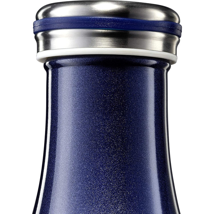 Ізольована пляшка / термос для гарячих і холодних напоїв Lurch 240943 з нержавіючої сталі з подвійними стінками об'ємом 0,5 л (Синій металік)