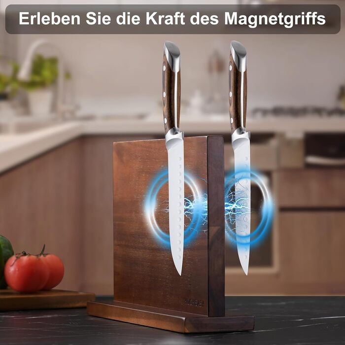 Ножовий блок Magnetic Wood - Тримач для ножів KUCHEASY для кухонного столу, 32 см