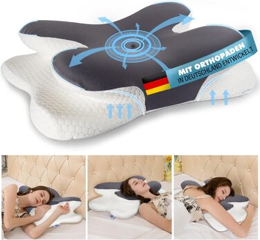 Ортопедична подушка для шиї IDEA з Memory Foam, для дорослих, з підтримкою шиї, Travel Neck Pillow