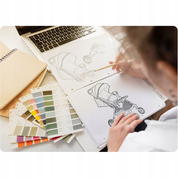 Легка прогулянкова коляска-трость Nukido, складана, з великими колесами