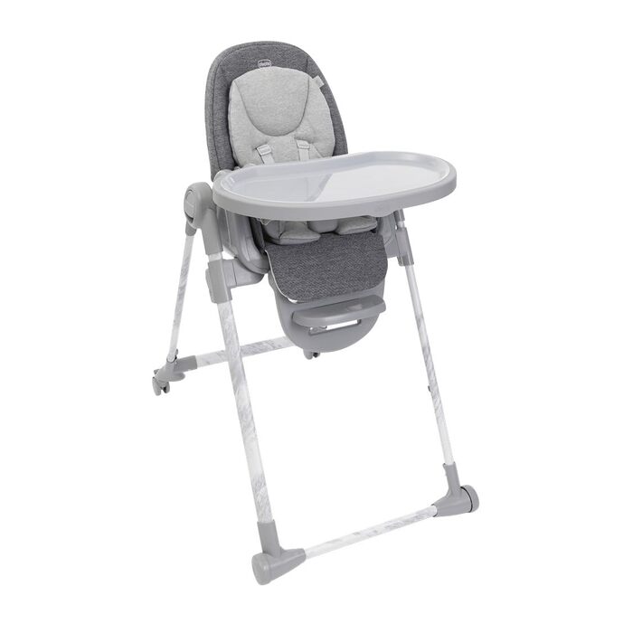Дитячий стільчик Chicco Polly Armonia - 3в1, до 40 кг, 9 положень висоти, регульована підніжка, компактний, темно-сірий