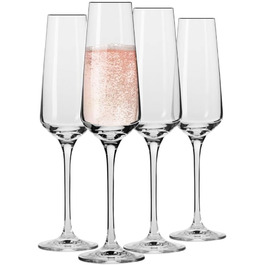 Кроснo Champagnerflötengläser: 4 кришталеві келихи для шампанського, 180 мл, колекція Avantgarde, для шампанського, просекко, сект, миється в посудомийній машині