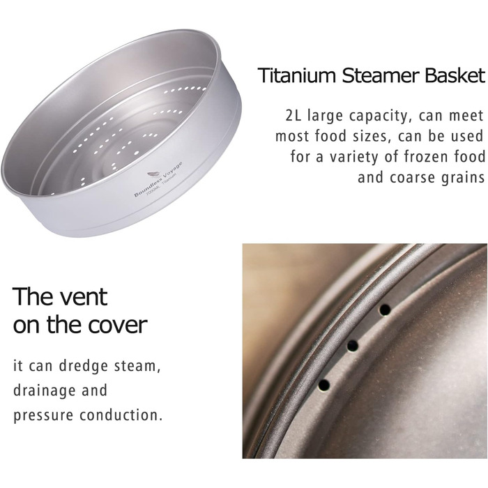 Набір посуду iBasingo 4.5L та 2L: каструля, пароварка, для кемпінгу, пікніка, туризму. Підходить для 3-5 осіб.