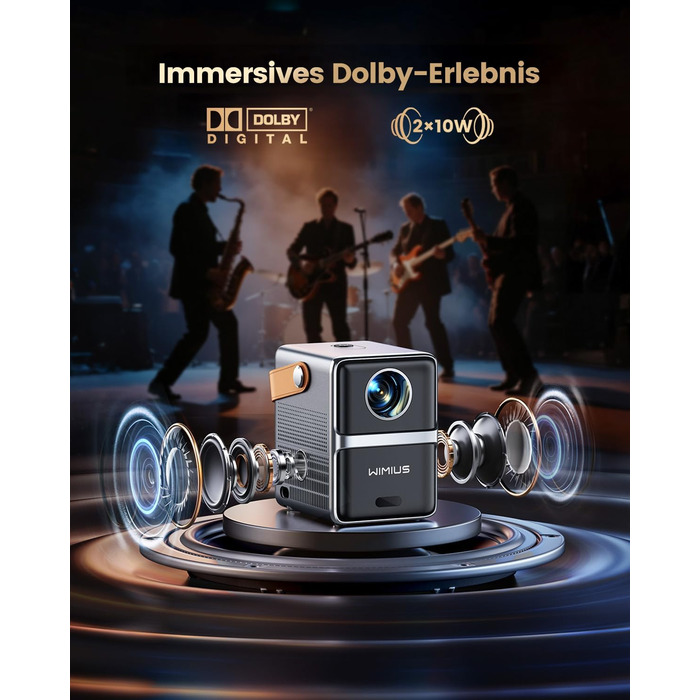 Проектор Mini Beamer 4K Smart з WiFi6, Bluetooth, Dolby Audio, підтримкою Netflix, автофокусом та вертикальною корекцією, сірий