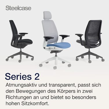 Ергономічне офісне крісло Steelcase Series 2 з LiveBack, 4D підлокітниками, підголівником (трюфель)